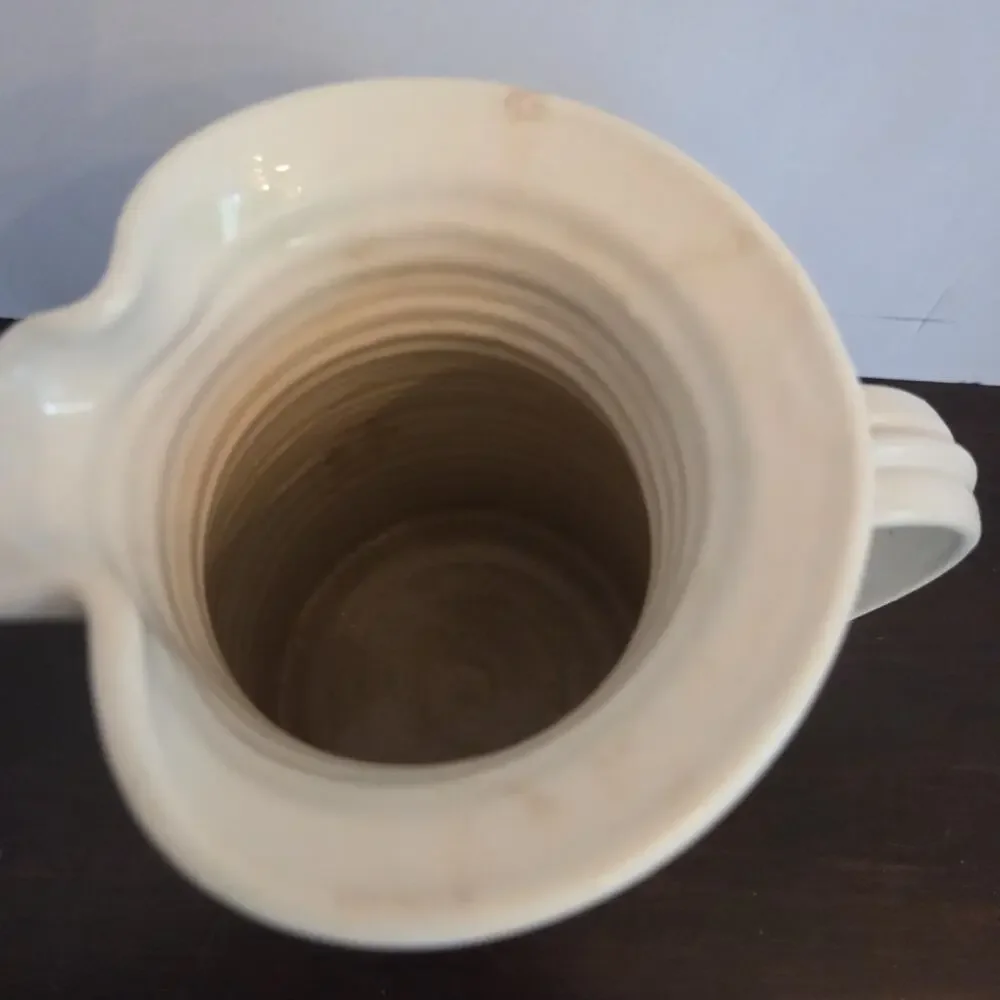 Clouds Folsom Pottery CA Handcrafted Pitcher Vase Handpainted Floral 1994 8.5